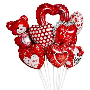 Balon na patyczku 9 cali - 70 szt. Mix LOVE
