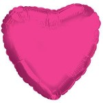 Balon foliowy 18''/45cm - serce hot pink
