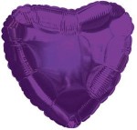 Balon foliowy 18''/45cm - serce grape