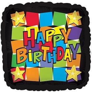 Happy Birthday - kolorowe kwadraty