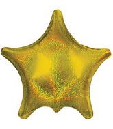 Balon foliowy gwiazda złota - holograficzny