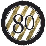 Balon foliowy 18'' - 80 Złoto-czarna