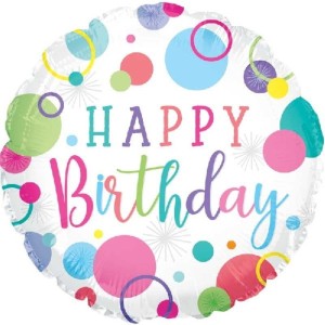 Balon foliowy - pastelowe kółka 18"