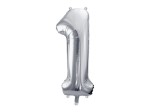 Balon foliowy  34'' - Srebrny "1"