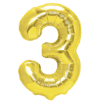 Balon foliowy -  złoty 100cm  "3"  