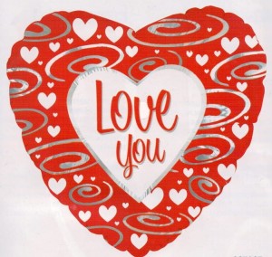 Balon foliowy - serce - Love you