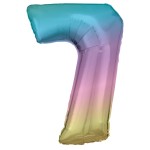 Balon foliowy - Cyfra "7" Pastel Rainbow 