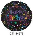 Balon foliowy 18' - HBD czarny/kolor