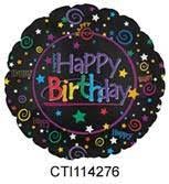 Balon foliowy 18' - HBD czarny/kolor