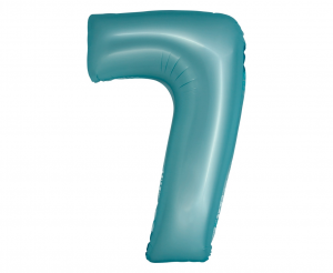 Balon foliowy - 76cm - cyfra  7 - jasnoniebieska matowa    