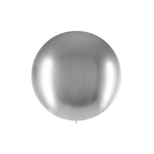 Balon lateksowy - BRILLIANTT B02 - 23" - kolor srebrny  - 1 szt.    