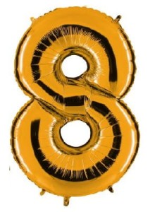 Balon foliowy 40'' - Złoty "8"