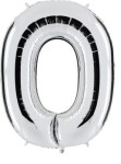 Balon foliowy 40'' - Srebrny "0"