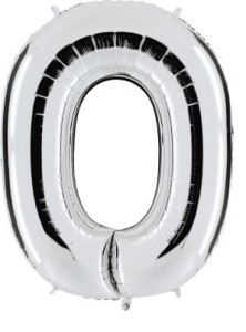 Balon foliowy 40'' - Srebrny "0"