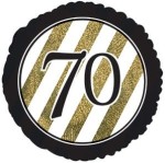 Balon foliowy 18'' - 70 Złoto-czarna