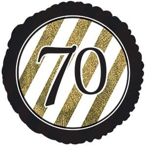 Balon foliowy 18'' - 70 Złoto-czarna