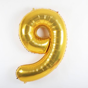 Balon foliowy 40'' - Złoty "9"