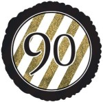 Balon foliowy 18'' - 90 Złoto-czarna