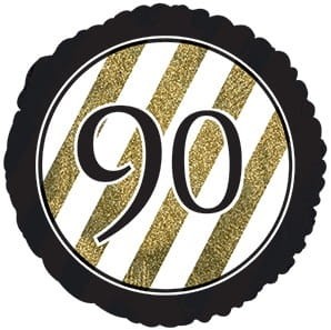 Balon foliowy 18'' - 90 Złoto-czarna