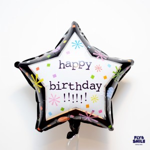 Balon foliowy 18'' - Gwiazdka Happy Birthday (luzem)