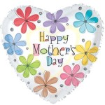 Balon foliowy -  Happy Mother's Day kolorowe kwiaty 