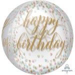 Balon foliowy - Happy Birthday Pastel Confetti