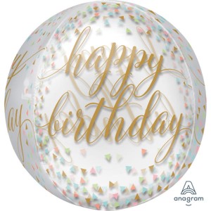 Balon foliowy - Happy Birthday Pastel Confetti