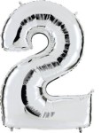 Balon foliowy 40'' - Srebrny "2"