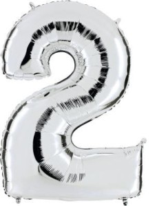 Balon foliowy 40'' - Srebrny "2"
