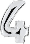 Balon foliowy 40'' - Srebrny "4"