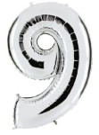 Balon foliowy 40'' - Srebrny "9"