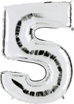 Balon foliowy 40'' - Srebrny "5"