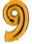 Balon foliowy 40'' - Złoty "9"
